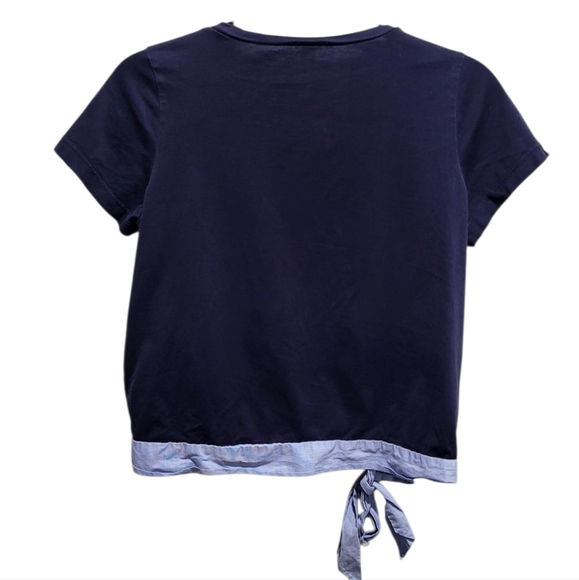 J.crew Side Tie Navy Blue Tee - Picture 2 of 7